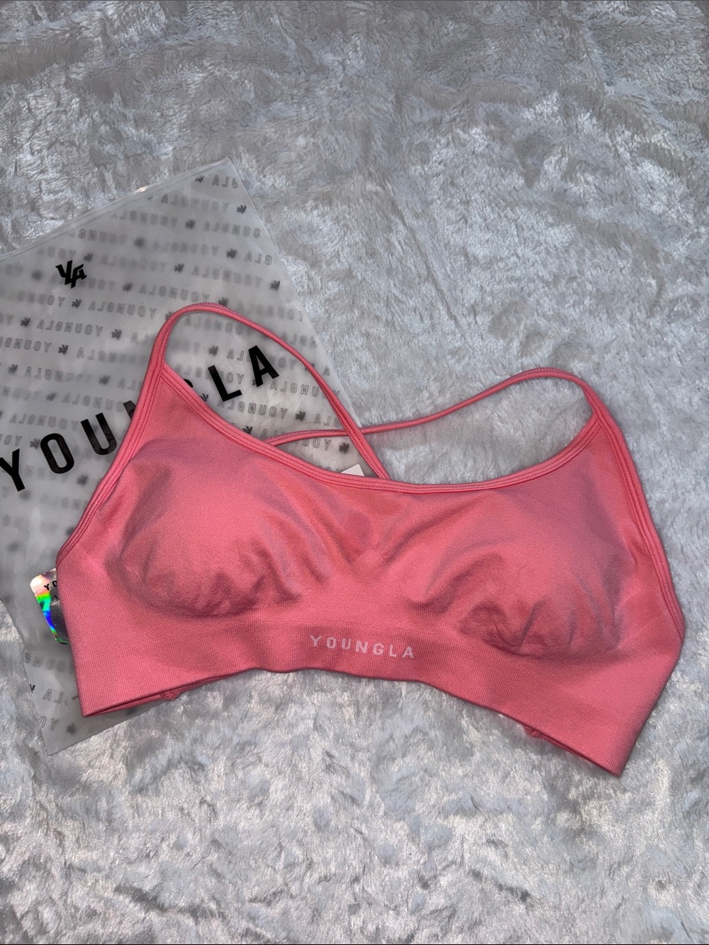 YoungLA Coral Pink Seamless Strappy Bralette